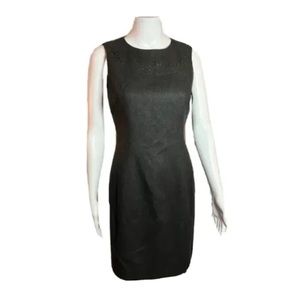 SUSANA MONACO Women’s Detailed Crew Neck Sleeveless Wool Grey Shift Dress Size 6